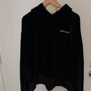 Palm Angels Velvet Black Sweatshirt / hoodie
